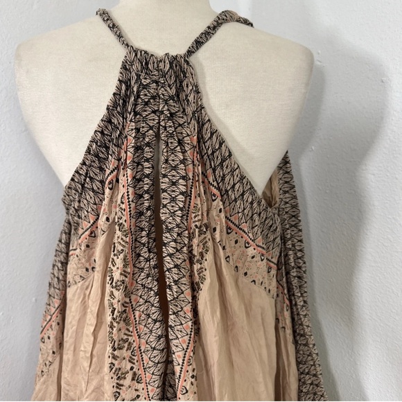 Free People Maxi Dress S Oversize Boho Merida Printed pale pink Beachy Bohemian - Picture 6 of 14